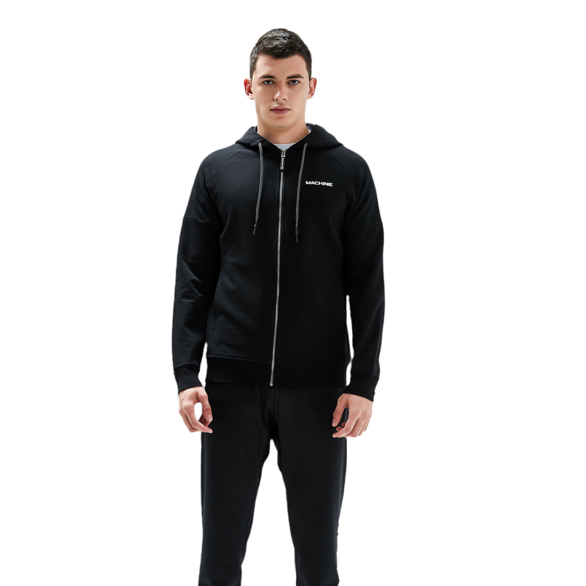 Great Jones Full Zip Cotton Hoodies in Black – Machine Clothing