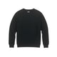 Machine Clothing Company black crewneck sweatshirt with raglan sleeves, ribbed cuffs and hem. Made from a soft, breathable, sweat-wicking blend.